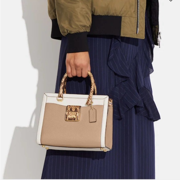 NEW WITH TAGS Grace Carryall In Colorblock Gold/Taupe Multi Below $528 Retail - Picture 6 of 7